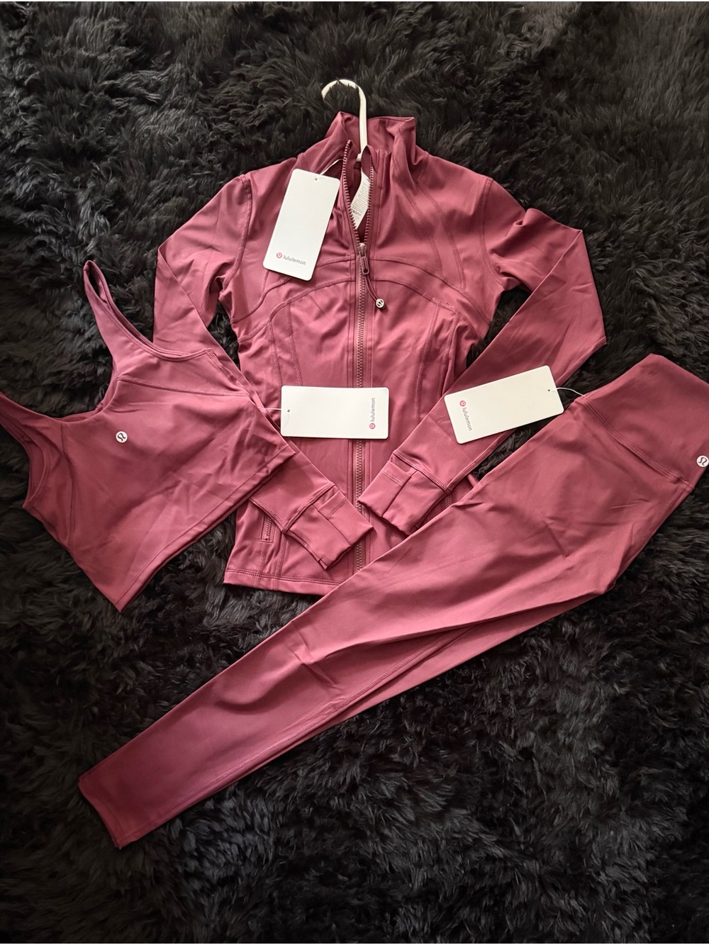 lululemon athletica 3-Piece Set in red burgundy